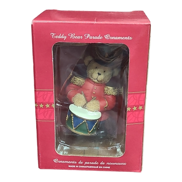 NIB Vintage 90's Teddy Bear Parade Ornaments (Snare Drum) Rare - Picture 2 of 11